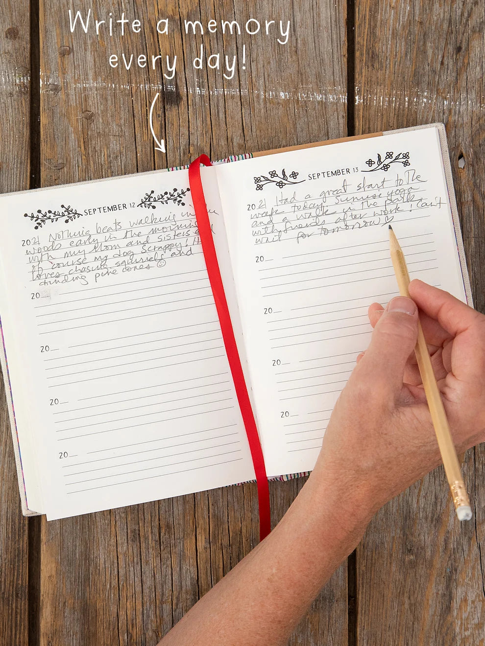Natural Life Embroidered 5 Year Daily Journal - Each Day Is A Gift-03-Home &amp; Gift-Natural Life-Market Street Nest, Fashionable Clothing, Shoes and Home Décor Located in Mabank, TX