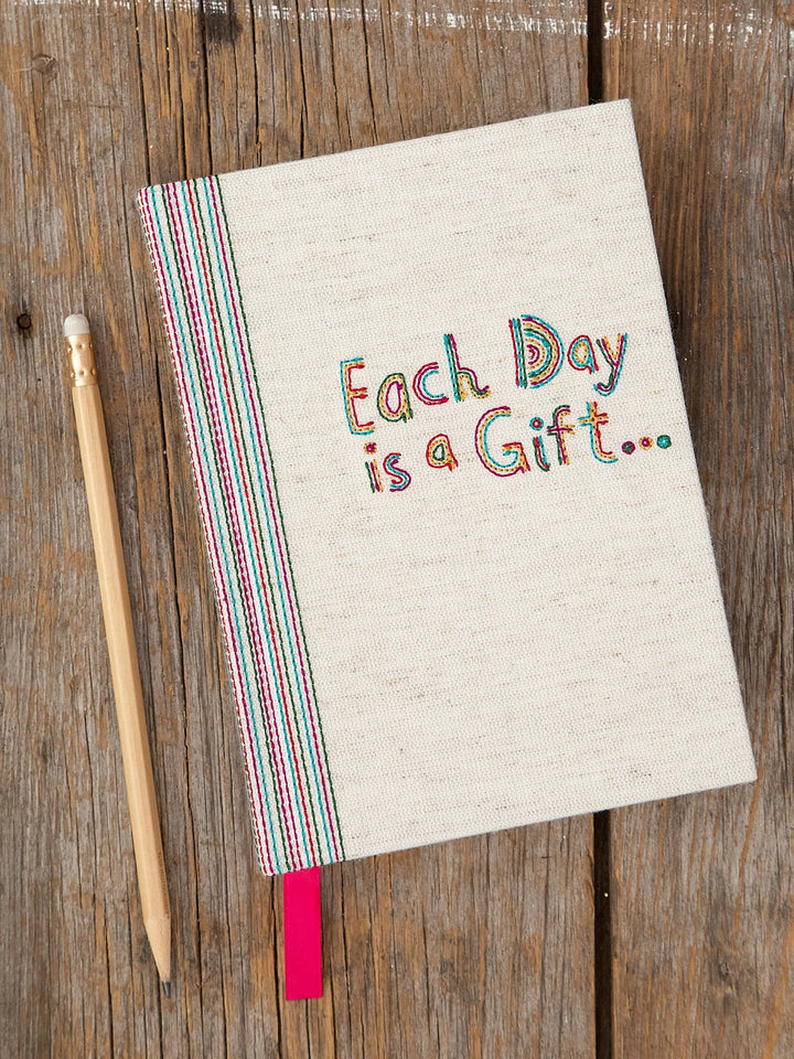Natural Life Embroidered 5 Year Daily Journal - Each Day Is A Gift-03-Home &amp; Gift-Natural Life-Market Street Nest, Fashionable Clothing, Shoes and Home Décor Located in Mabank, TX