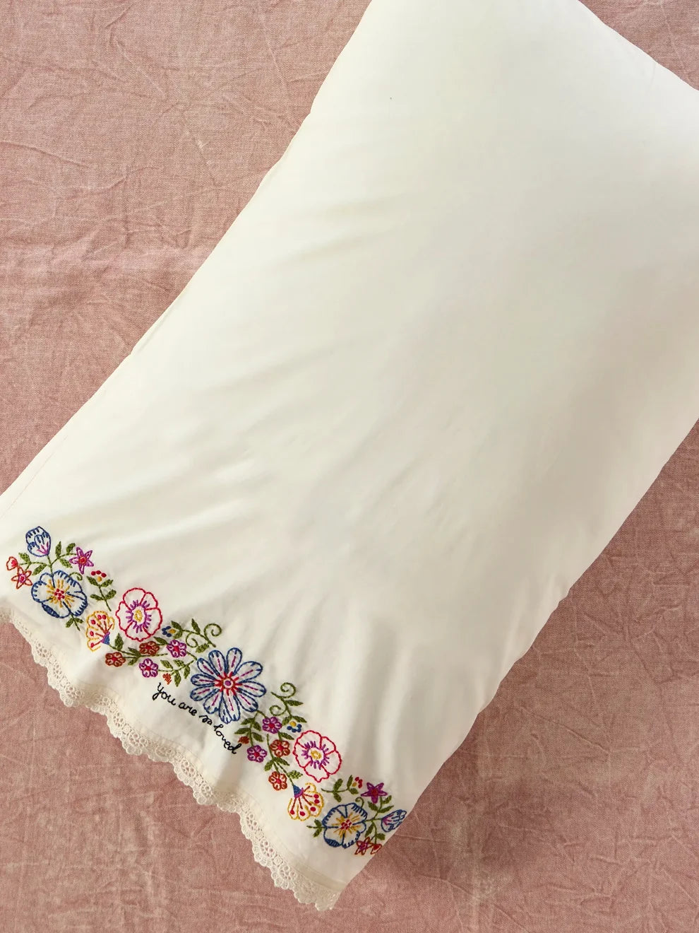 Natural Life Embroidered Cotton Giving Pillowcase - You Are So Loved-03-Home &amp; Gift-Natural Life-Market Street Nest, Fashionable Clothing, Shoes and Home Décor Located in Mabank, TX