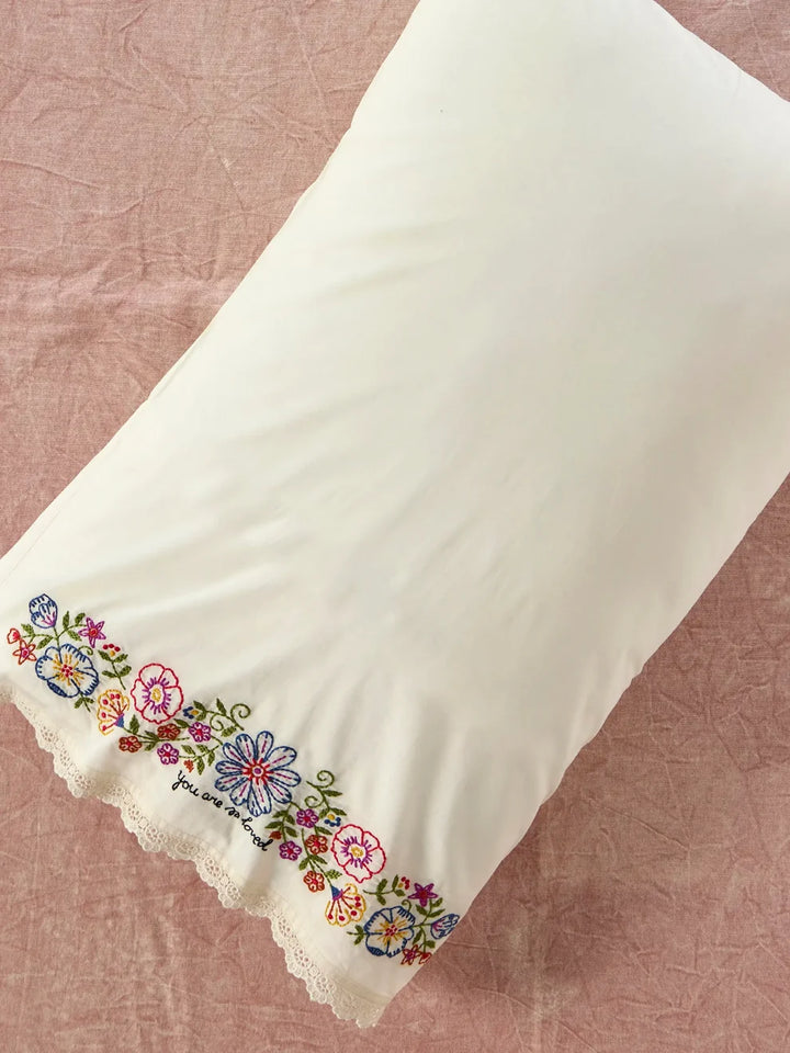 Natural Life Embroidered Cotton Giving Pillowcase - You Are So Loved-03-Home &amp; Gift-Natural Life-Market Street Nest, Fashionable Clothing, Shoes and Home Décor Located in Mabank, TX