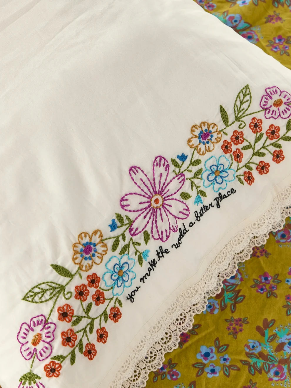 Natural Life Embroidered Cotton Giving Pillowcase - You Are So Loved-03-Home &amp; Gift-Natural Life-Market Street Nest, Fashionable Clothing, Shoes and Home Décor Located in Mabank, TX