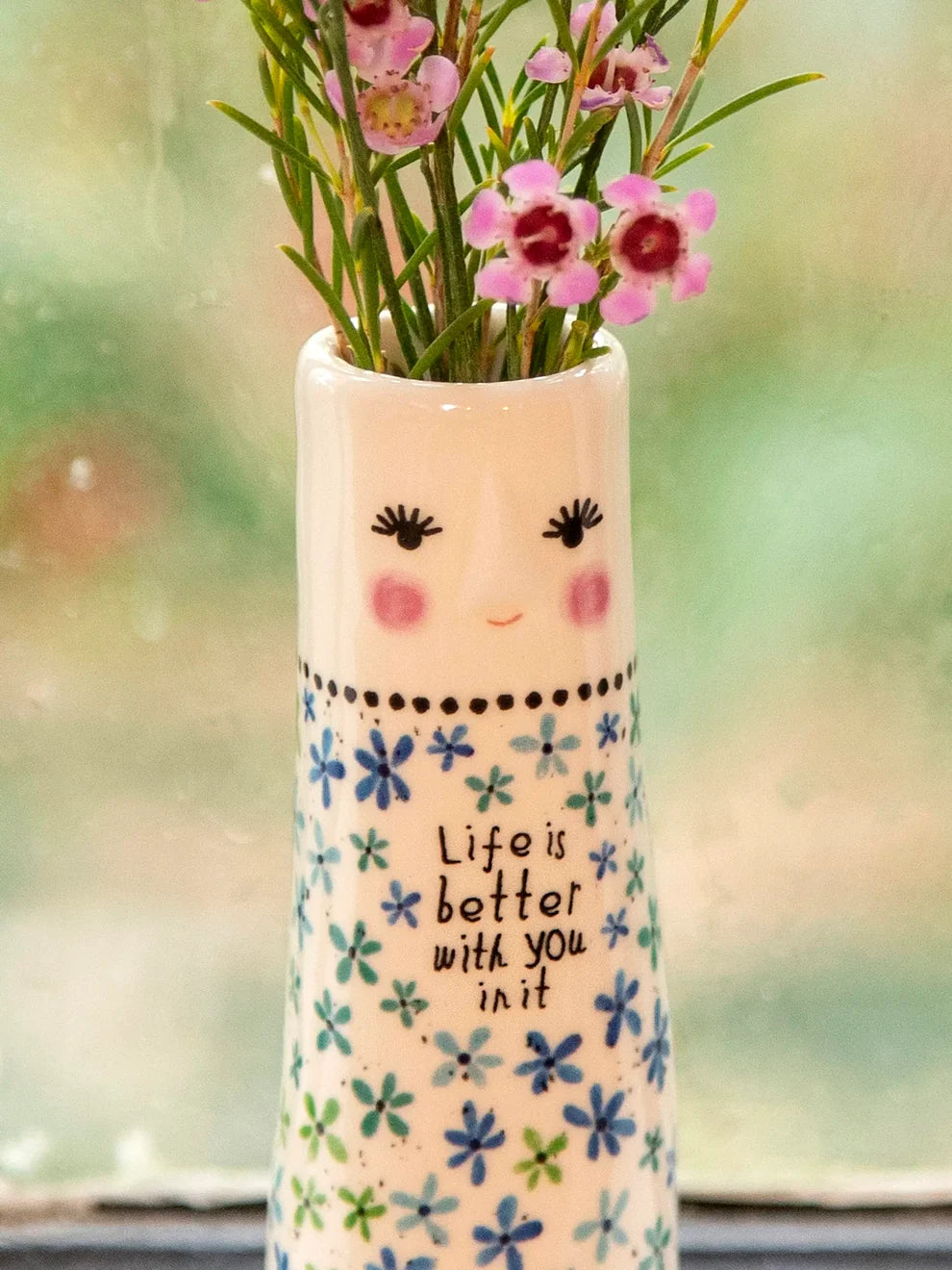 Natural Life Folk Friend Bud Vase - Life Is Better-03-Home & Gift-Natural Life-Market Street Nest, Fashionable Clothing, Shoes and Home Décor Located in Mabank, TX