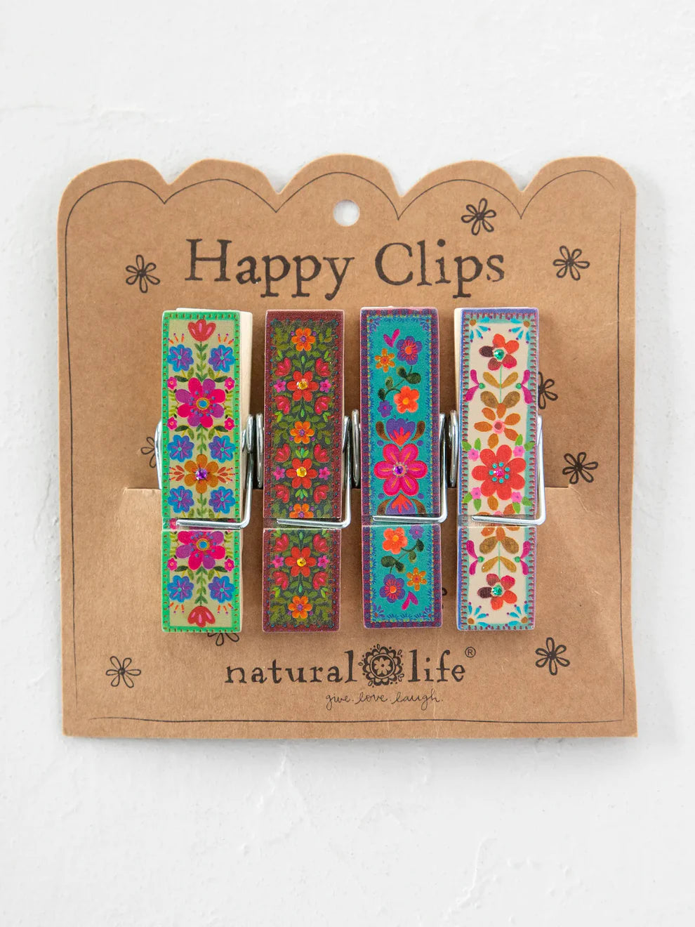 Natural Life Happy Clips, Set of 4-04-Kitchen & Food-Natural Life-Market Street Nest, Fashionable Clothing, Shoes and Home Décor Located in Mabank, TX