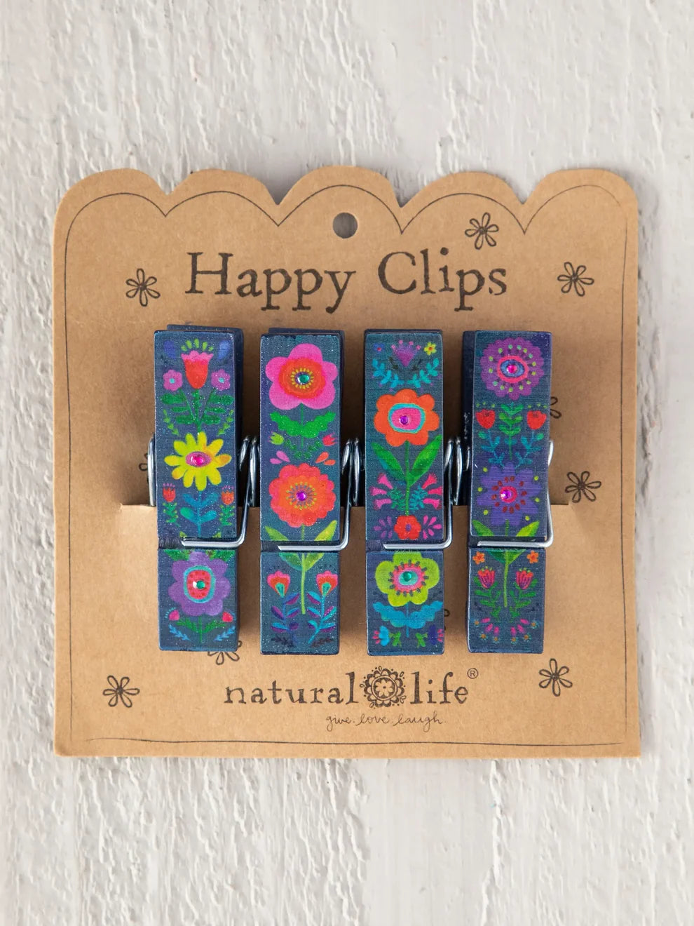 Natural Life Happy Clips, Set of 4-04-Kitchen & Food-Natural Life-Market Street Nest, Fashionable Clothing, Shoes and Home Décor Located in Mabank, TX