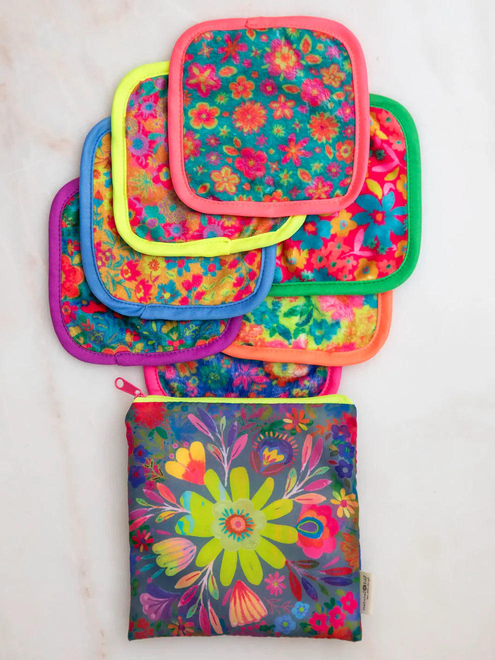 Natural Life Mini Makeup Removing Cloths Set - Floral-05-Bath, Beauty & Wellness-Natural Life-Market Street Nest, Fashionable Clothing, Shoes and Home Décor Located in Mabank, TX