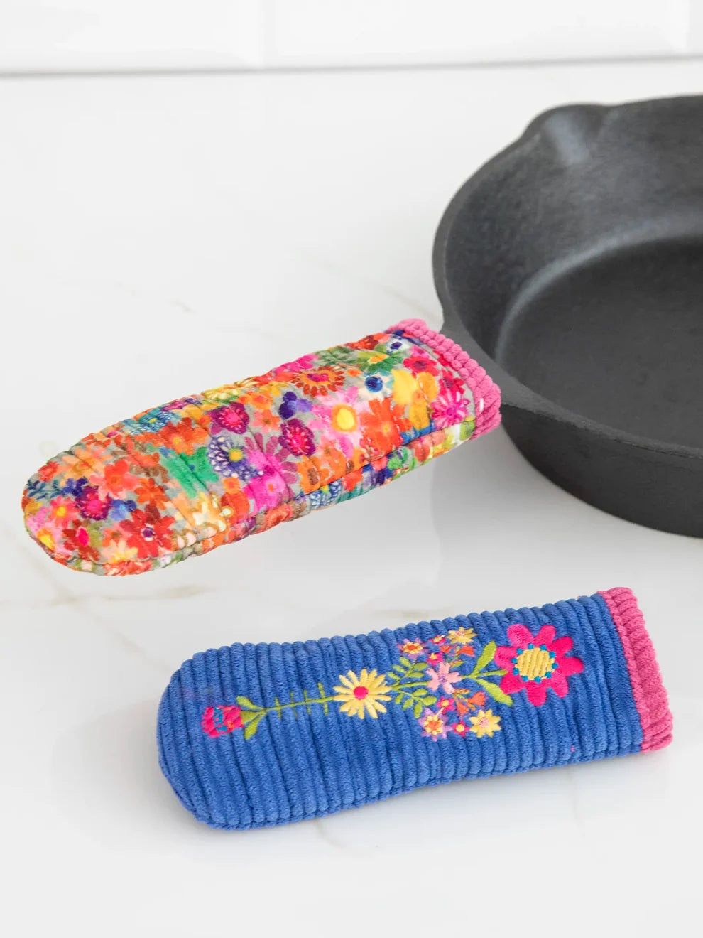 Natural Life Skillet Handle Holders, Set of 2 - Flower Patchwork-04-Kitchen & Food-Natural Life-Market Street Nest, Fashionable Clothing, Shoes and Home Décor Located in Mabank, TX