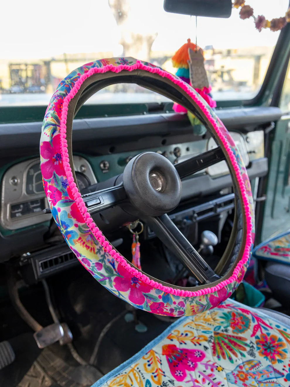 Natural Life Steering Wheel Cover, 15" - Pink Floral-03-Home &amp; Gift-Natural Life-Market Street Nest, Fashionable Clothing, Shoes and Home Décor Located in Mabank, TX
