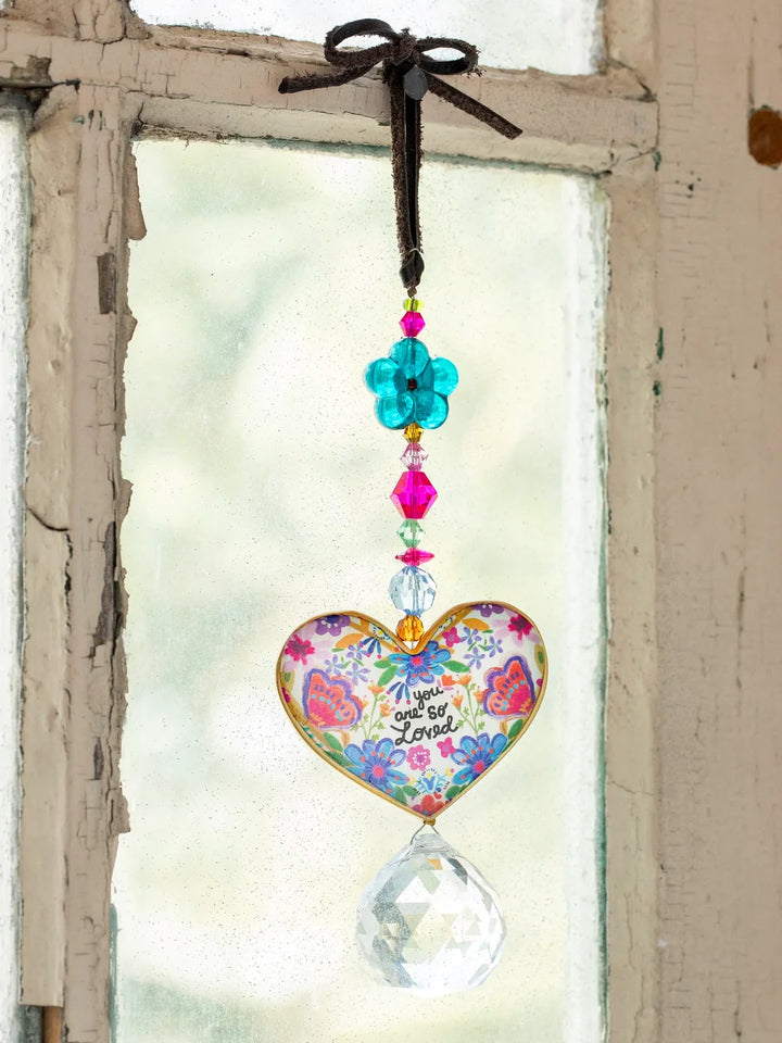 Natural Life Sun Catcher Car Charm - You Are So Loved Heart-03-Home &amp; Gift-Natural Life-Market Street Nest, Fashionable Clothing, Shoes and Home Décor Located in Mabank, TX
