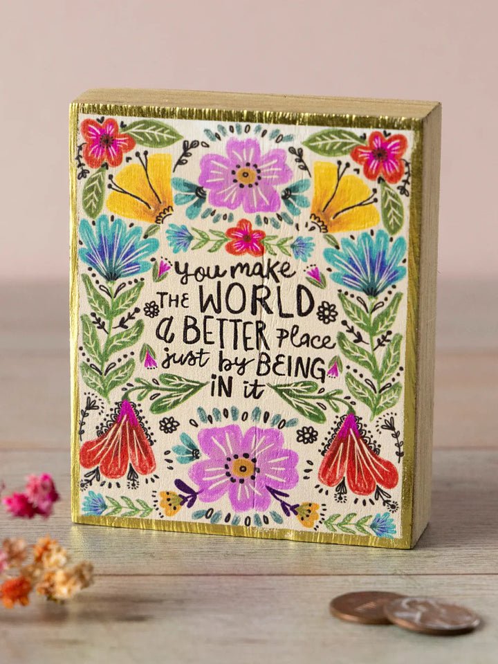Natural Life Tiny Block Keepsake - You Make The World Better-03-Home &amp; Gift-Natural Life-Market Street Nest, Fashionable Clothing, Shoes and Home Décor Located in Mabank, TX