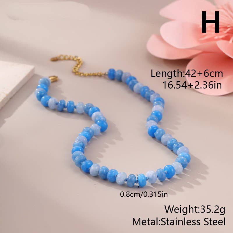 Natural Stone Semi-Precious Glass Mixed Necklace | 40NK9694-JOSSLYN by wall to wall-Market Street Nest, Fashionable Clothing, Shoes and Home Décor Located in Mabank, TX