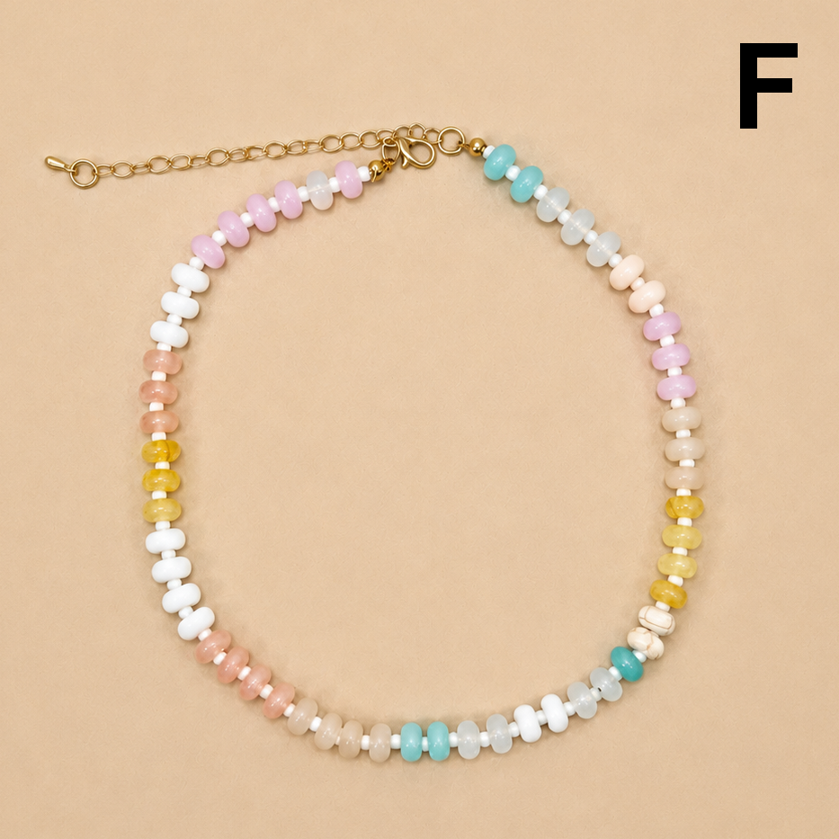 Natural Stone Semi-Precious Glass Mixed Necklace | 40NK9694-JOSSLYN by wall to wall-Market Street Nest, Fashionable Clothing, Shoes and Home Décor Located in Mabank, TX