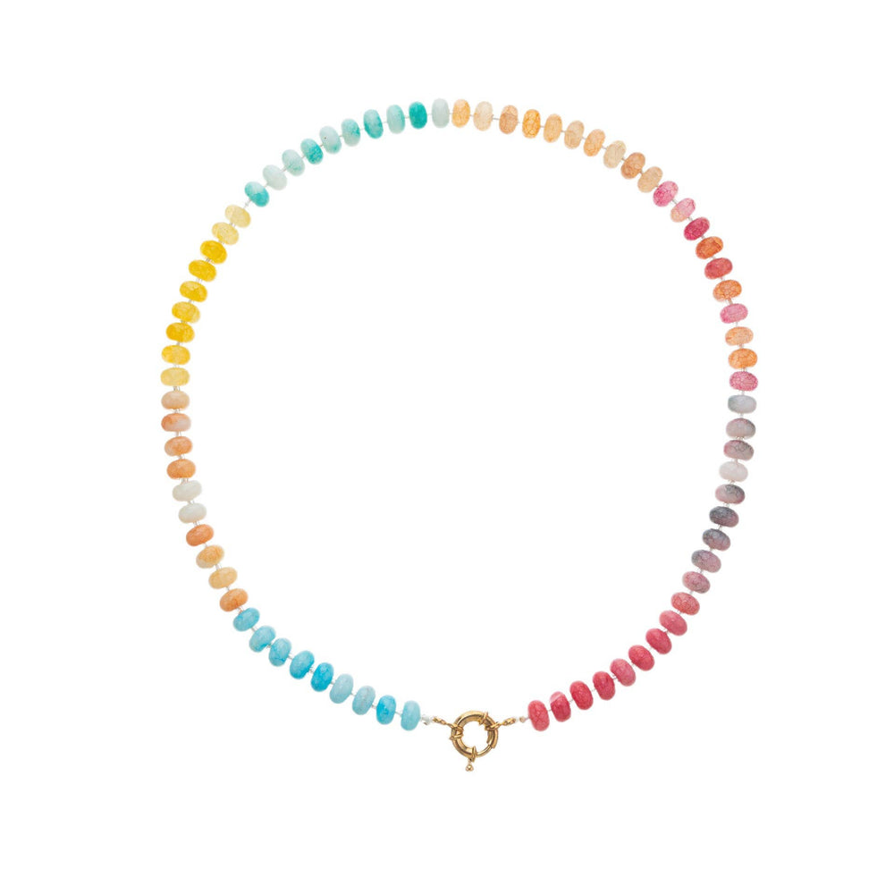 Natural Stone Semi-Precious Glass Mixed Necklace | 40NK9659-JOSSLYN by wall to wall-Market Street Nest, Fashionable Clothing, Shoes and Home Décor Located in Mabank, TX