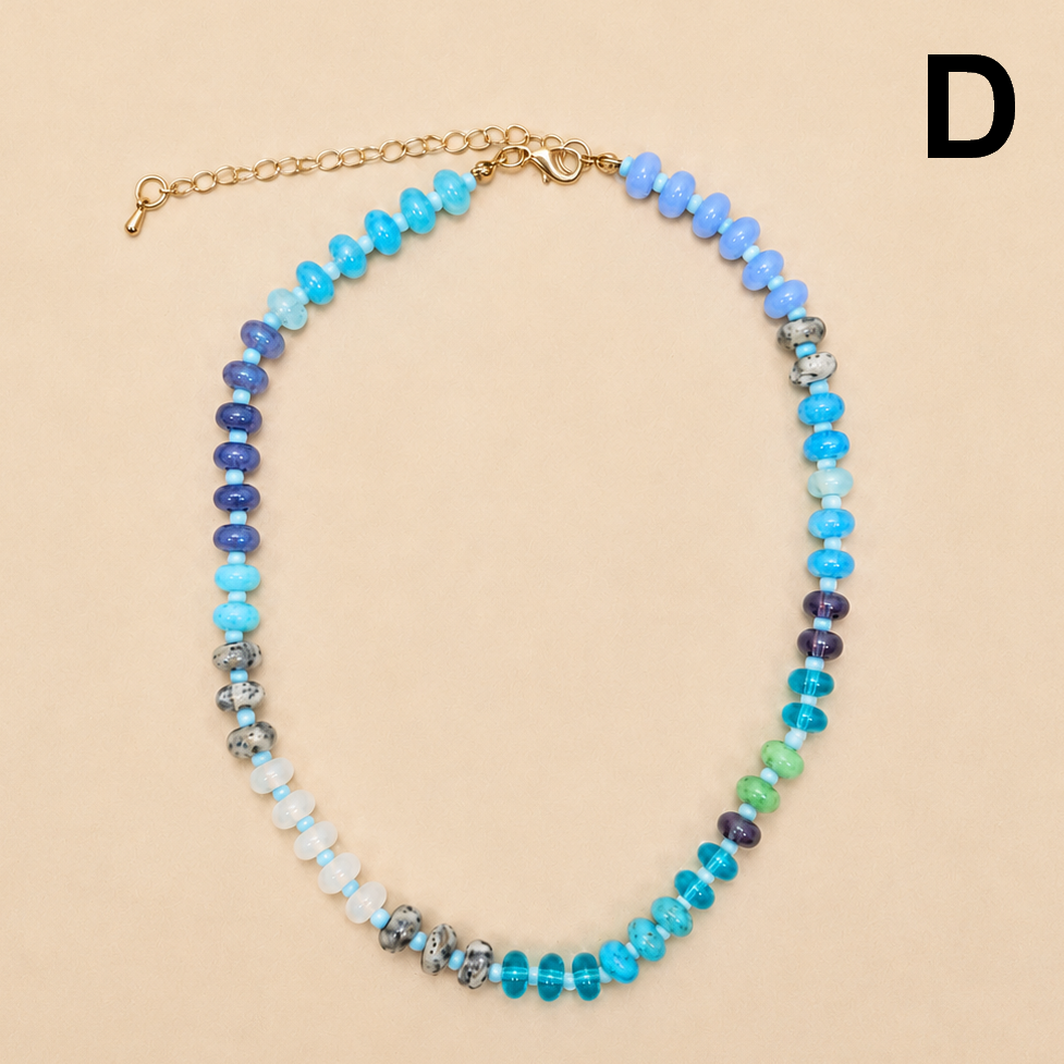 Natural Stone Semi-Precious Glass Mixed Necklace | 40NK9694-JOSSLYN by wall to wall-Market Street Nest, Fashionable Clothing, Shoes and Home Décor Located in Mabank, TX