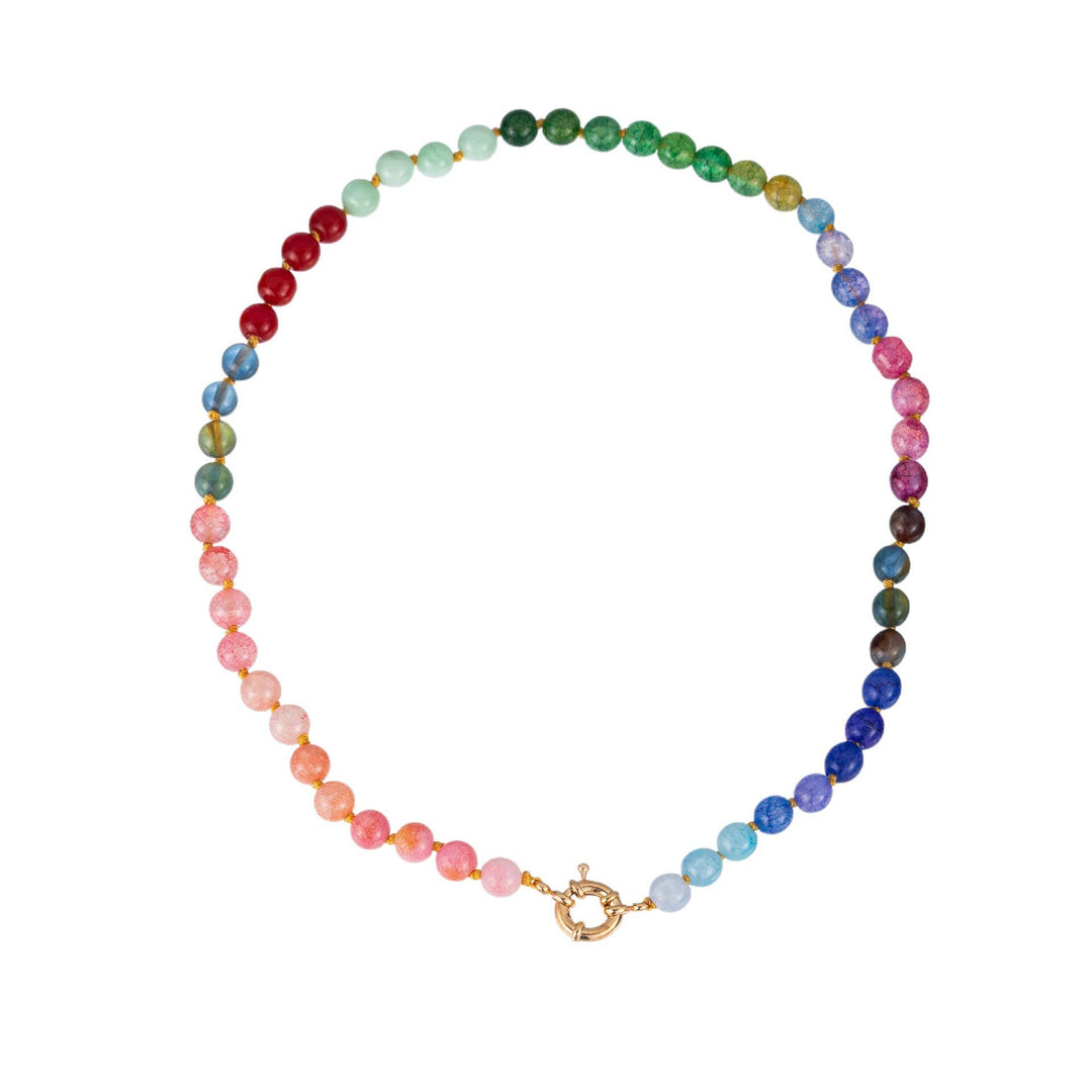 Natural Stone Semi-Precious Glass Mixed Necklace | 40NK9659-JOSSLYN by wall to wall-Market Street Nest, Fashionable Clothing, Shoes and Home Décor Located in Mabank, TX
