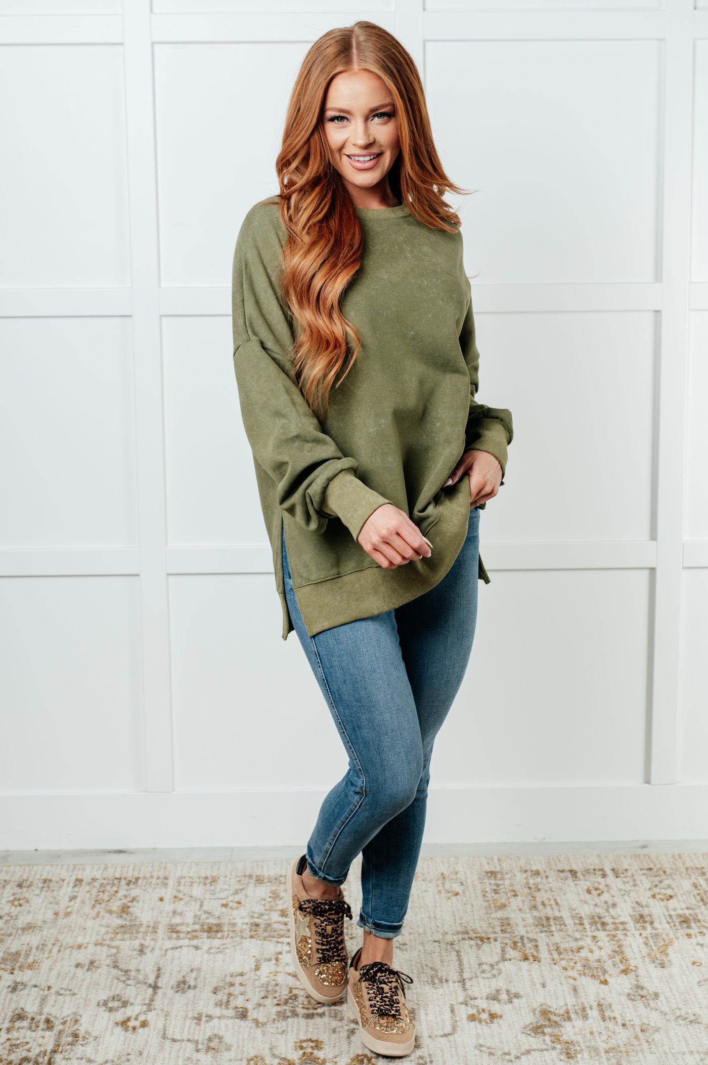 No Plain Jane Oversized Sweatshirt in Green-Tops-Ave Shops-Market Street Nest, Fashionable Clothing, Shoes and Home Décor Located in Mabank, TX