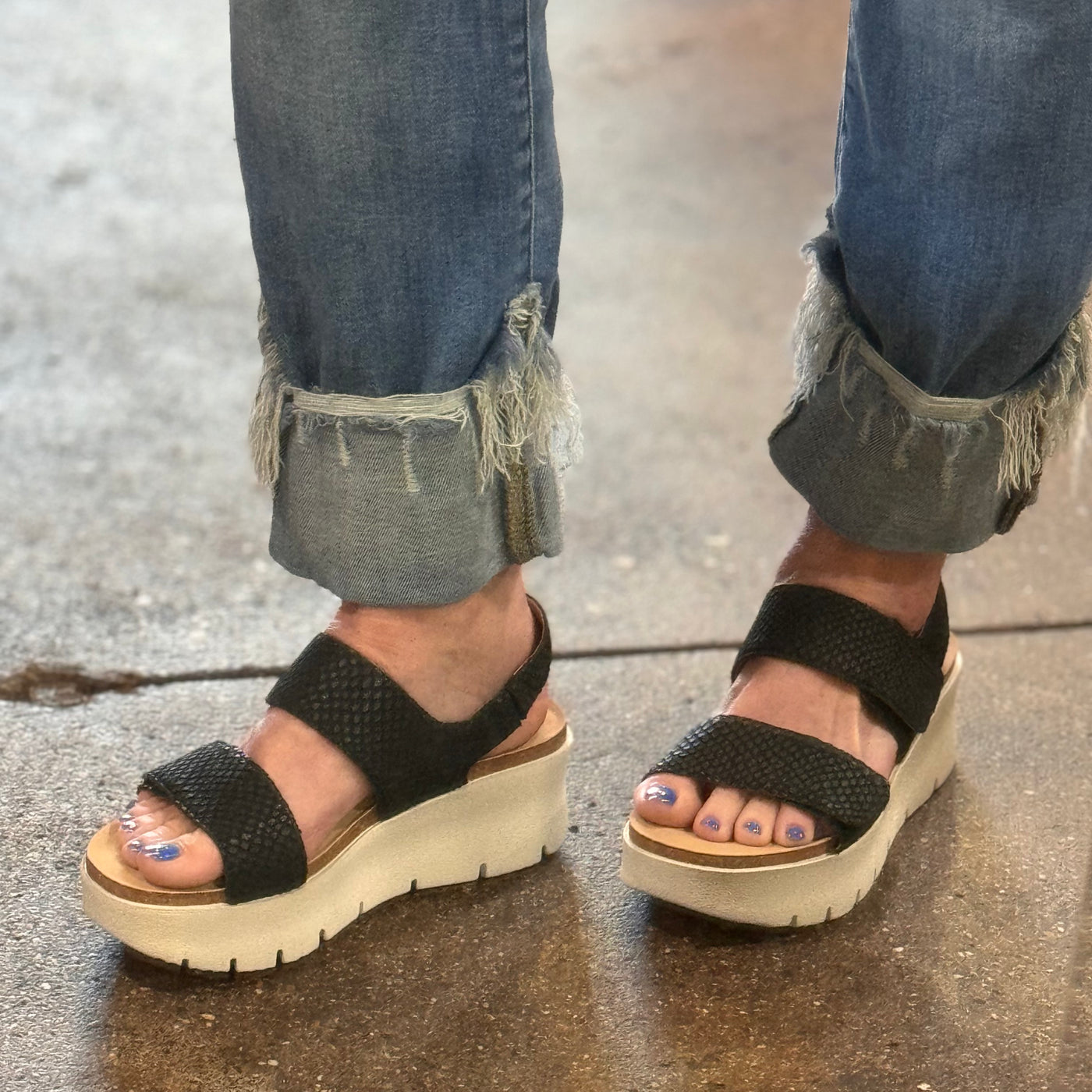 OTBT Montane Black Platform Sandals-Shoes-Consolidated Shoe Co-Market Street Nest, Fashionable Clothing, Shoes and Home Décor Located in Mabank, TX