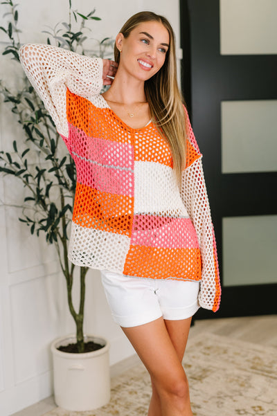 Off the Grid Net Color Block Layering Top-Womens-Ave Shops-Market Street Nest, Fashionable Clothing, Shoes and Home Décor Located in Mabank, TX