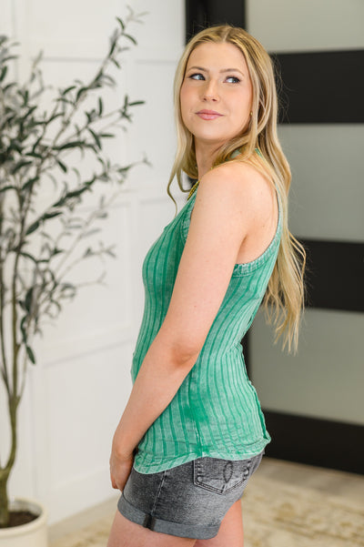 Offbeat Essential Mineral Washed Tank in Kelly Green-Womens-Ave Shops-Market Street Nest, Fashionable Clothing, Shoes and Home Décor Located in Mabank, TX
