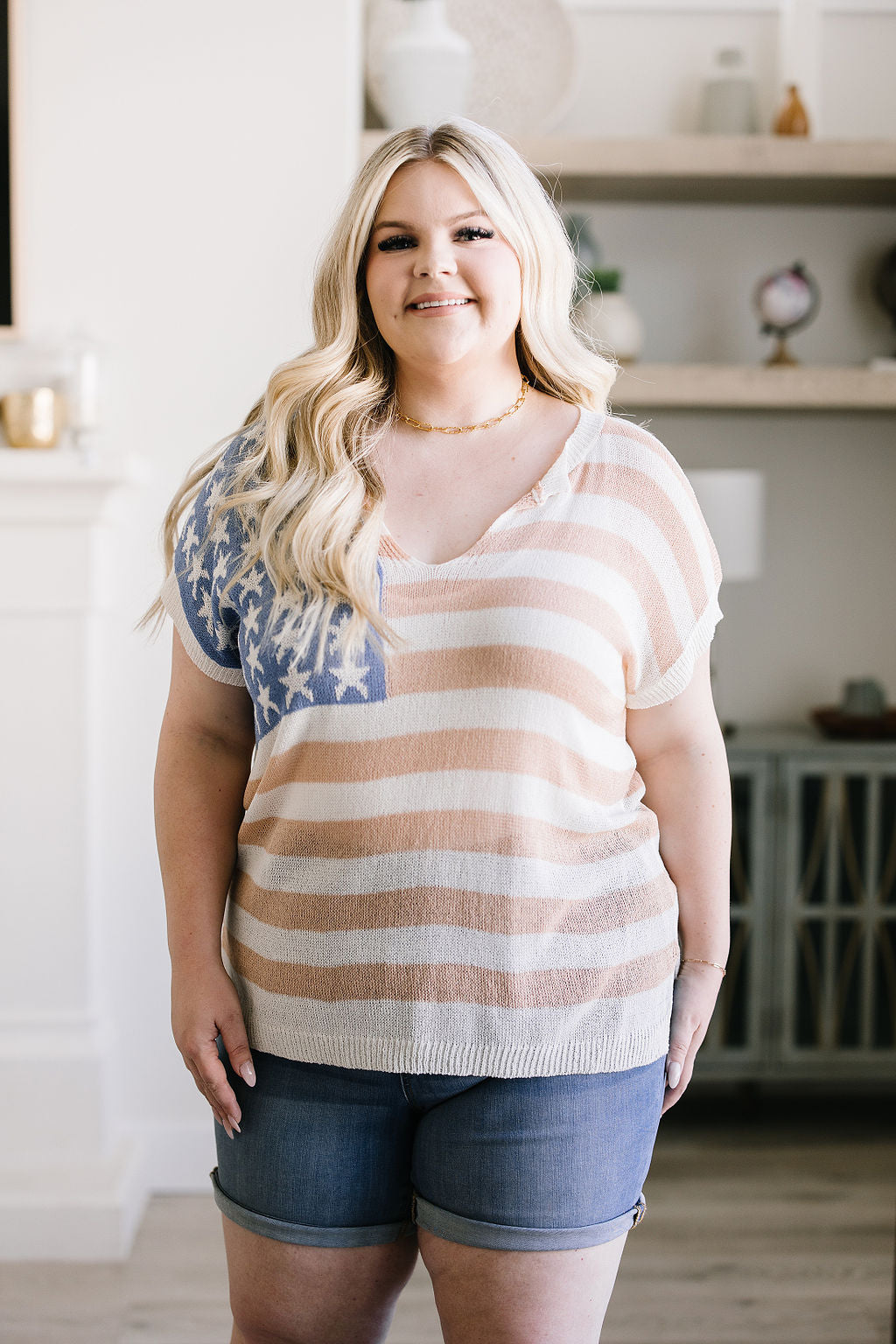 Old Glory Sleeveless Sweater-Tops-Ave Shops-Market Street Nest, Fashionable Clothing, Shoes and Home Décor Located in Mabank, TX