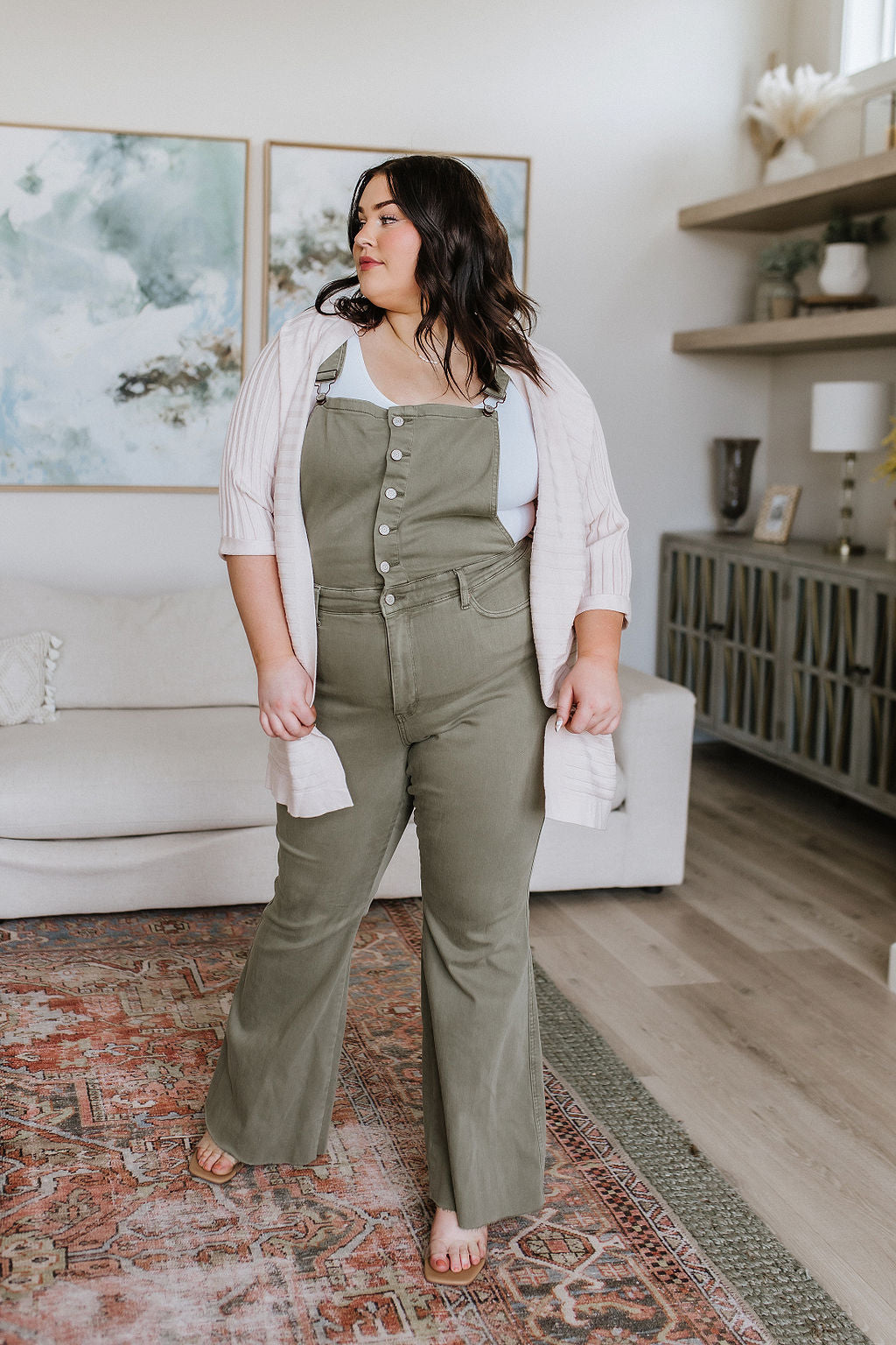 Olivia Control Top Release Hem Overalls in Olive-Denim-Ave Shops-Market Street Nest, Fashionable Clothing, Shoes and Home Décor Located in Mabank, TX