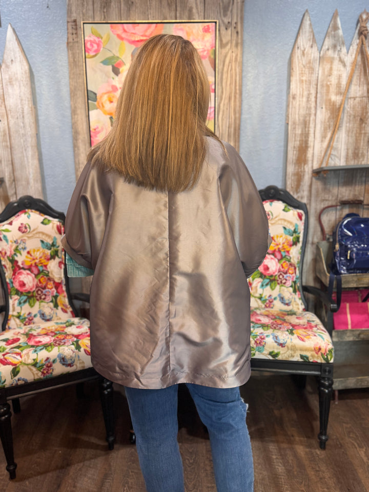 Oopera Balloon Sleeve Cape Jacket-Tops-Ed Truman Associates-Market Street Nest, Fashionable Clothing, Shoes and Home Décor Located in Mabank, TX