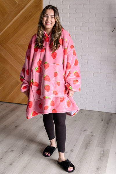 Oversized Blanket Hoodie in Strawberry-Layers-Ave Shops-Market Street Nest, Fashionable Clothing, Shoes and Home Décor Located in Mabank, TX