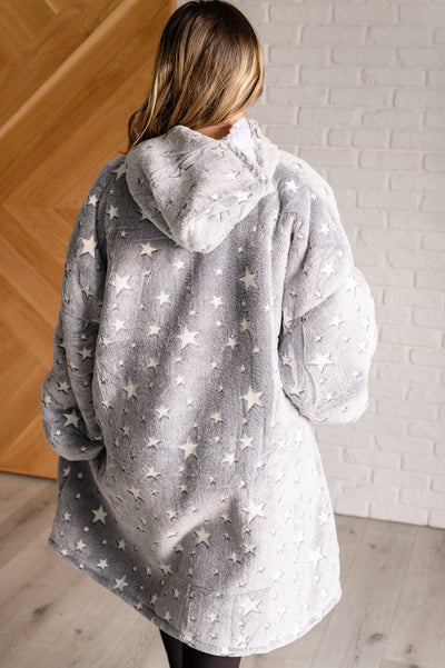 Oversized Blanket Hoodie in Grey Stars-Layers-Ave Shops-Market Street Nest, Fashionable Clothing, Shoes and Home Décor Located in Mabank, TX