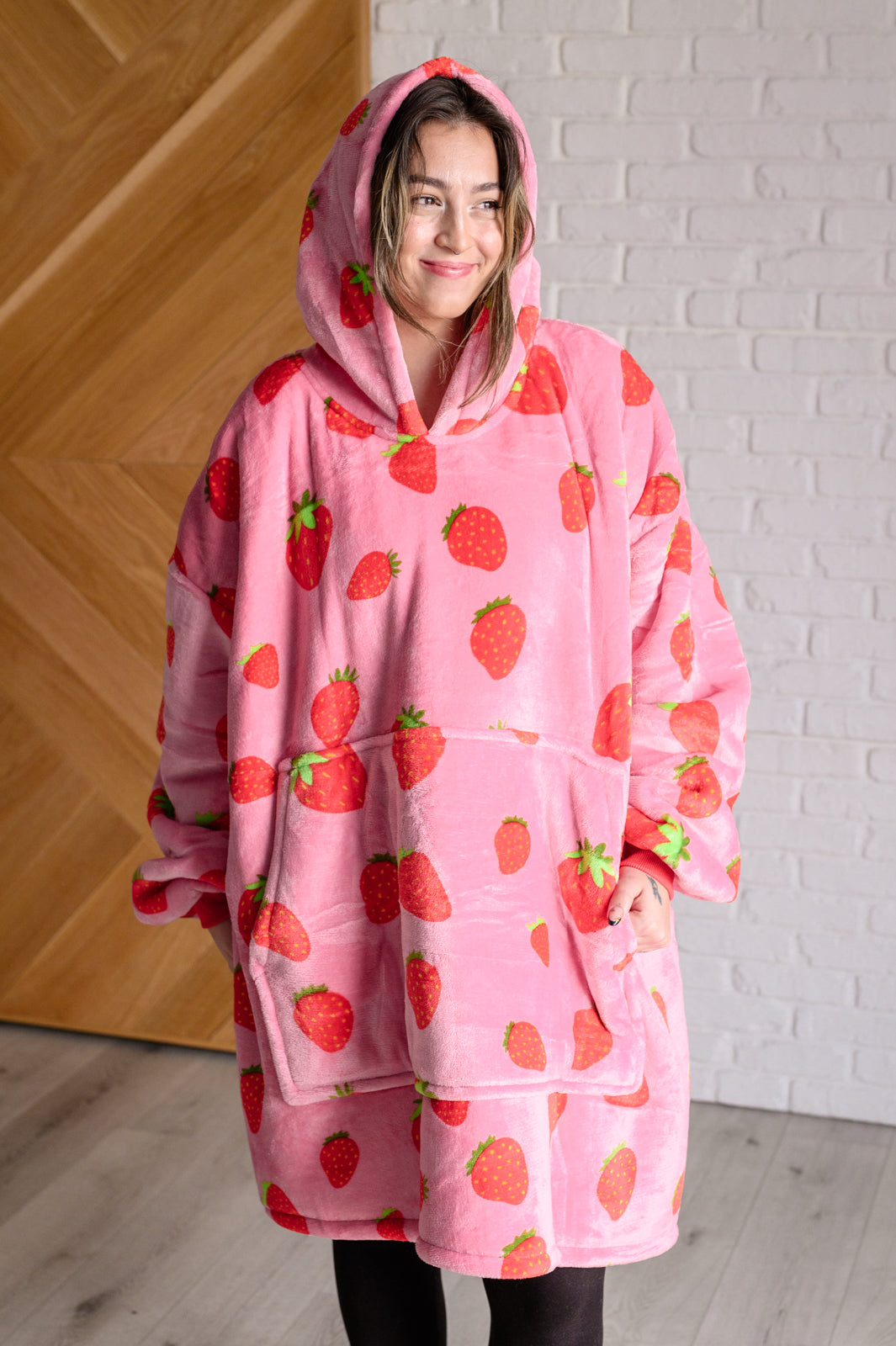 Oversized Blanket Hoodie in Strawberry-Layers-Ave Shops-Market Street Nest, Fashionable Clothing, Shoes and Home Décor Located in Mabank, TX