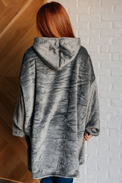 Oversized Velour Blanket Hoodie in Gray-Layers-Ave Shops-Market Street Nest, Fashionable Clothing, Shoes and Home Décor Located in Mabank, TX