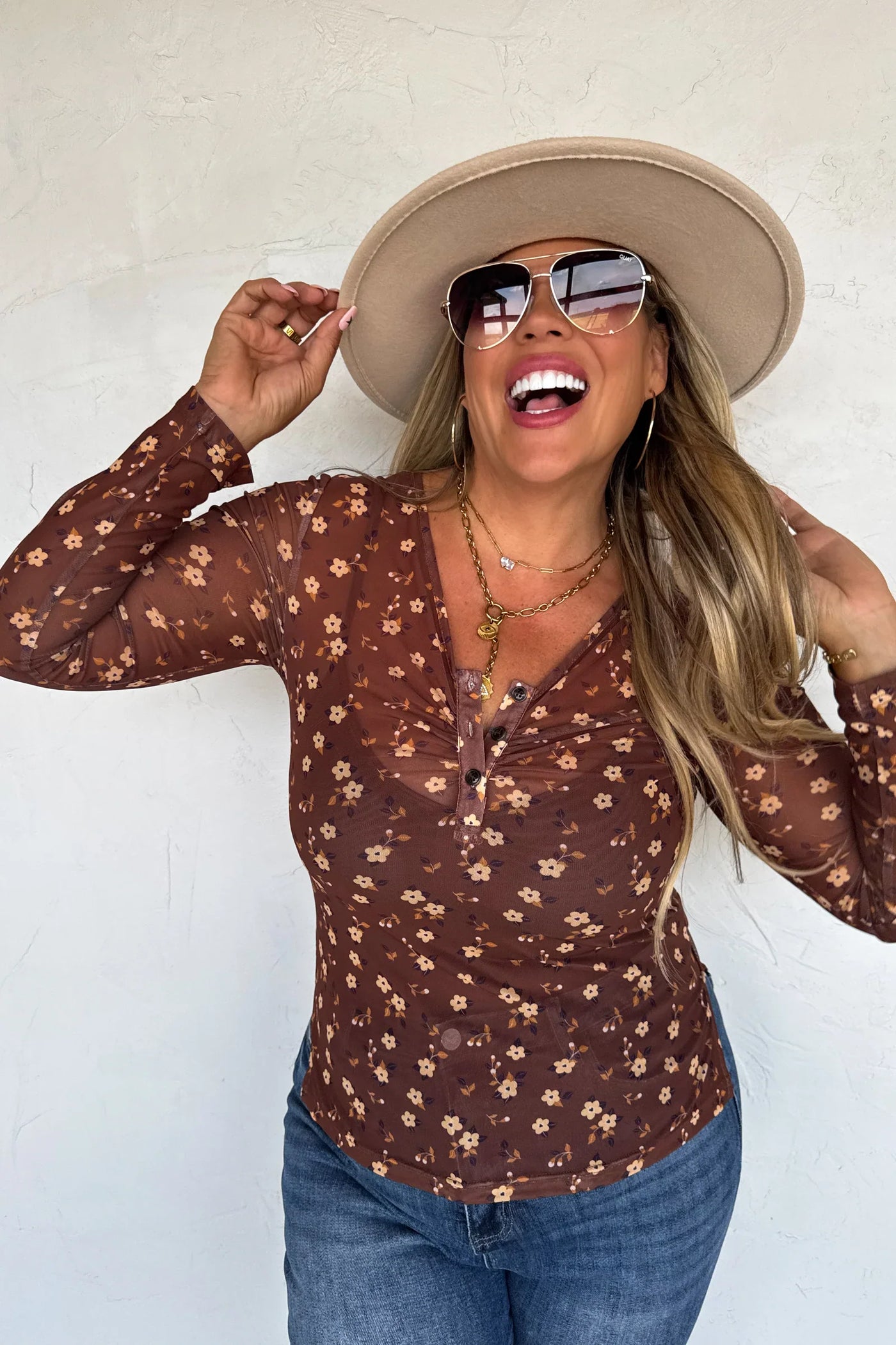 PREORDER: Annie Vneck Mesh Top-Womens-Ave Shops-Market Street Nest, Fashionable Clothing, Shoes and Home Décor Located in Mabank, TX