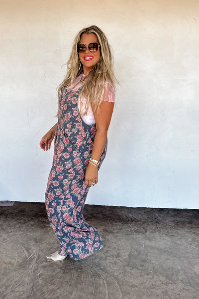 PREORDER: Cassidy Floral Denim Overalls-Womens-Ave Shops-Market Street Nest, Fashionable Clothing, Shoes and Home Décor Located in Mabank, TX
