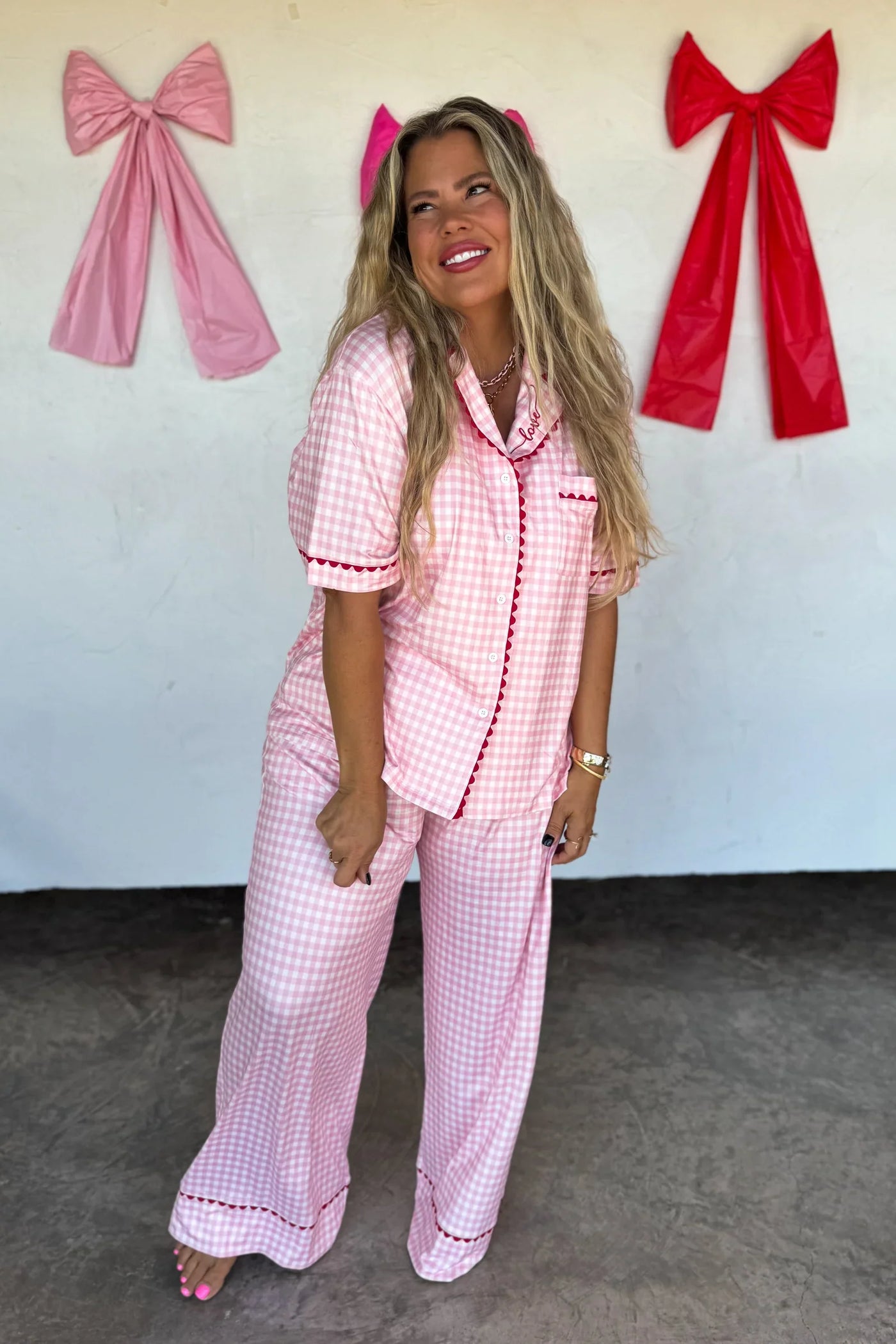 PREORDER: Gingham Love Luxe PJ Set-Womens-Ave Shops-Market Street Nest, Fashionable Clothing, Shoes and Home Décor Located in Mabank, TX