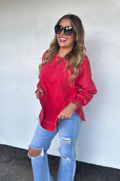 PREORDER: Joss Washed Sweatshirt-Womens-Ave Shops-Market Street Nest, Fashionable Clothing, Shoes and Home Décor Located in Mabank, TX