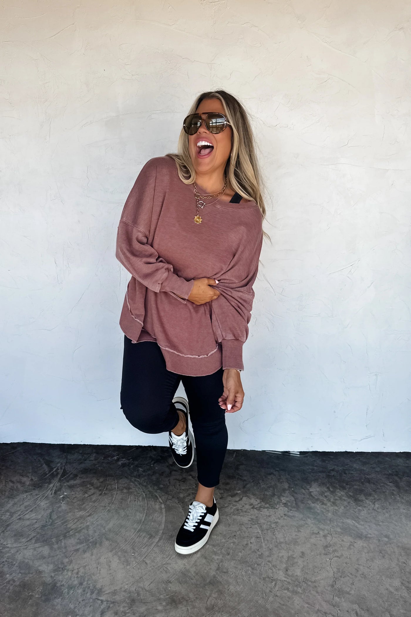 PREORDER: Joss Washed Sweatshirt-Womens-Ave Shops-Market Street Nest, Fashionable Clothing, Shoes and Home Décor Located in Mabank, TX