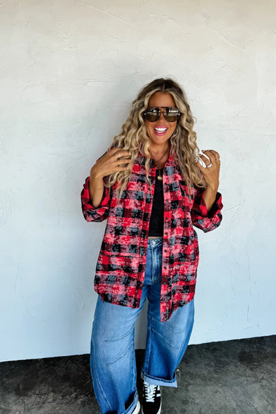 PREORDER: Juniper Bleached Plaid Top-Womens-Ave Shops-Market Street Nest, Fashionable Clothing, Shoes and Home Décor Located in Mabank, TX
