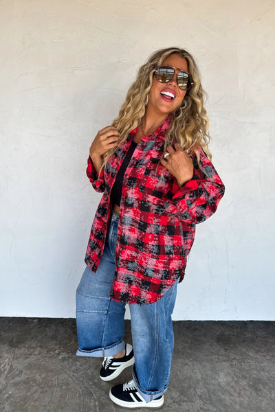 PREORDER: Juniper Bleached Plaid Top-Womens-Ave Shops-Market Street Nest, Fashionable Clothing, Shoes and Home Décor Located in Mabank, TX