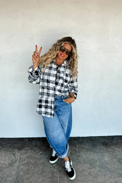 PREORDER: Juniper Bleached Plaid Top-Womens-Ave Shops-Market Street Nest, Fashionable Clothing, Shoes and Home Décor Located in Mabank, TX