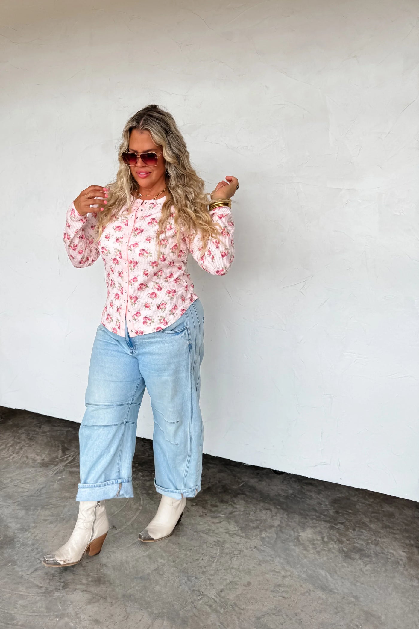 PREORDER: Kori Snap Button Waffle Top-Womens-Ave Shops-Market Street Nest, Fashionable Clothing, Shoes and Home Décor Located in Mabank, TX