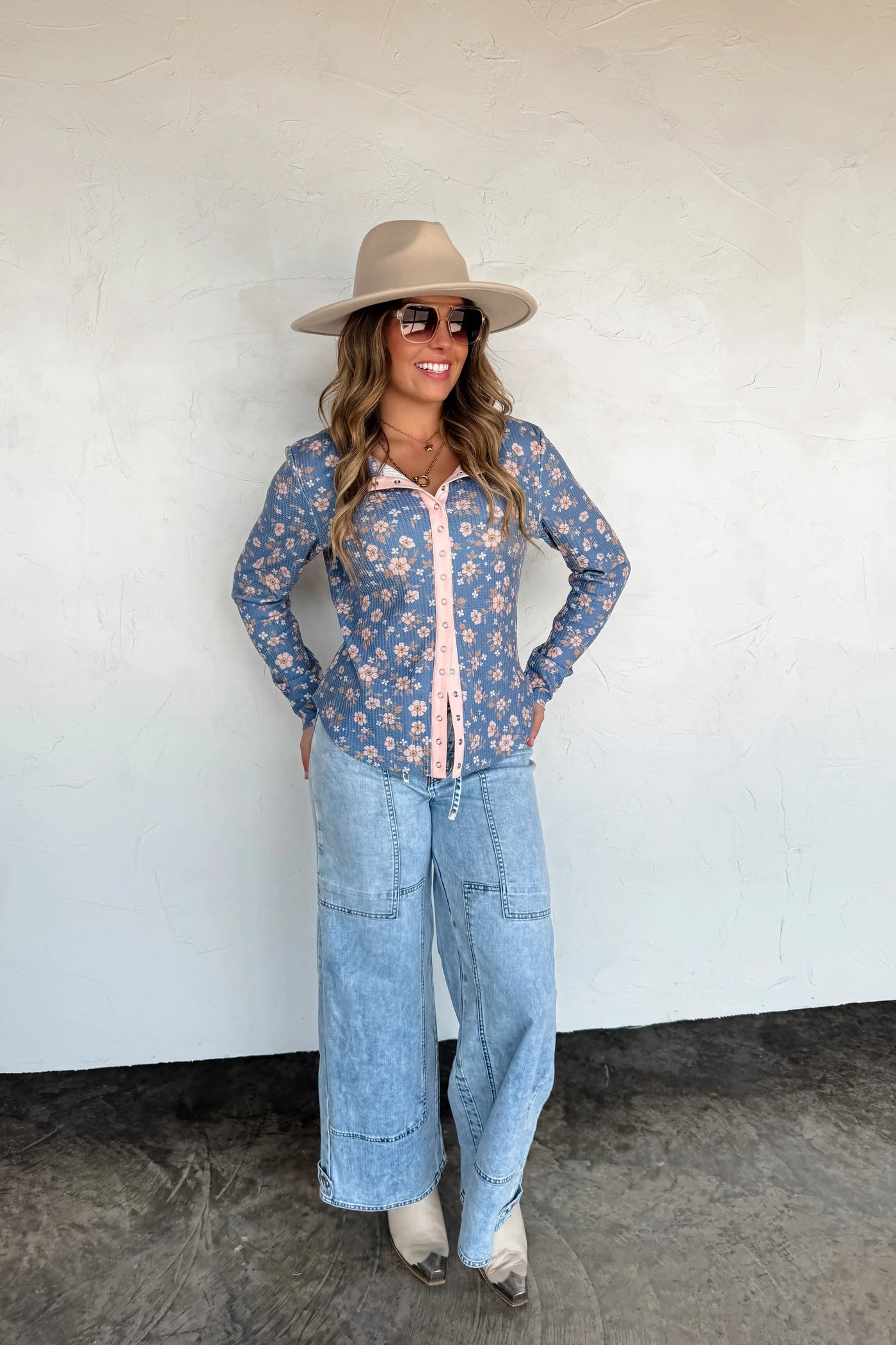 PREORDER: Kori Snap Button Waffle Top-Womens-Ave Shops-Market Street Nest, Fashionable Clothing, Shoes and Home Décor Located in Mabank, TX