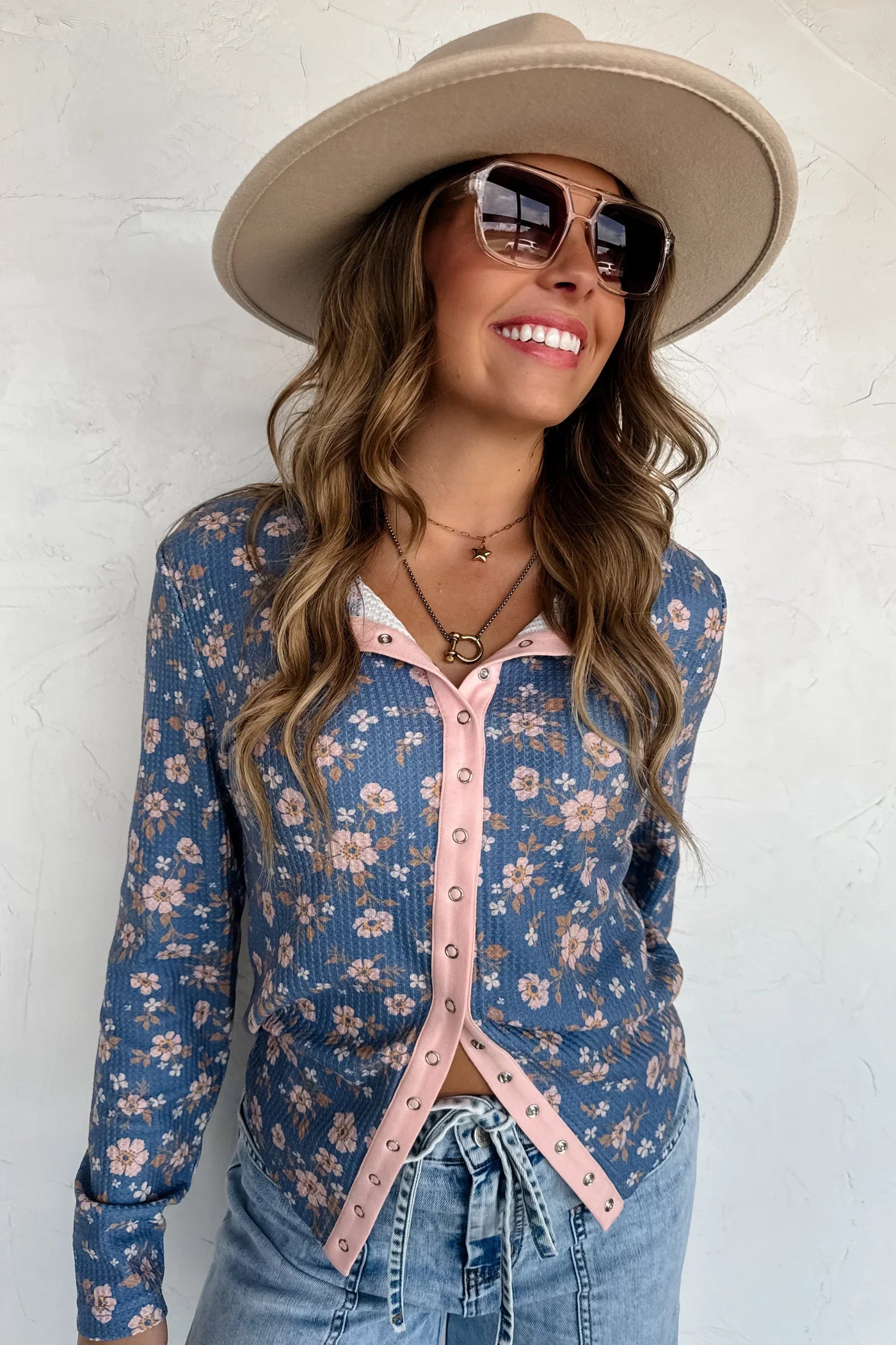 PREORDER: Kori Snap Button Waffle Top-Womens-Ave Shops-Market Street Nest, Fashionable Clothing, Shoes and Home Décor Located in Mabank, TX