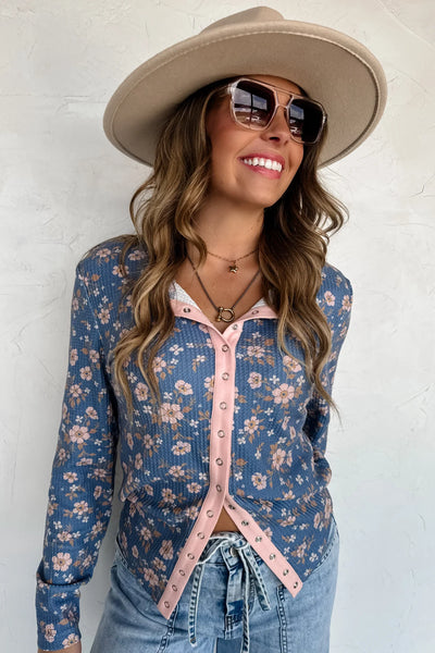 PREORDER: Kori Snap Button Waffle Top-Womens-Ave Shops-Market Street Nest, Fashionable Clothing, Shoes and Home Décor Located in Mabank, TX