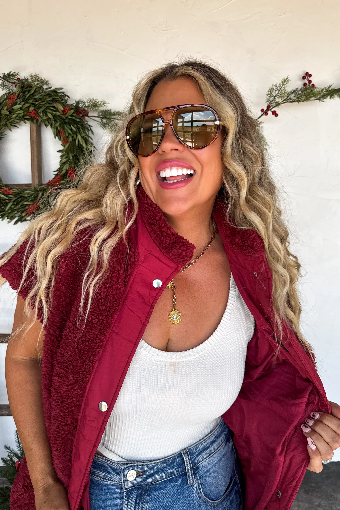 PREORDER: Linden Sherpa Vest Jacket-Womens-Ave Shops-Market Street Nest, Fashionable Clothing, Shoes and Home Décor Located in Mabank, TX