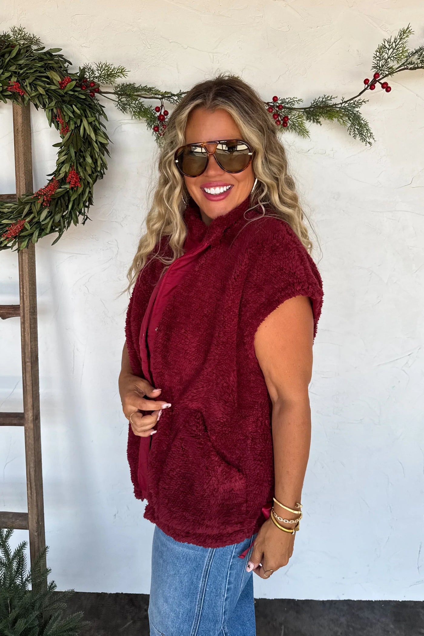 PREORDER: Linden Sherpa Vest Jacket-Womens-Ave Shops-Market Street Nest, Fashionable Clothing, Shoes and Home Décor Located in Mabank, TX