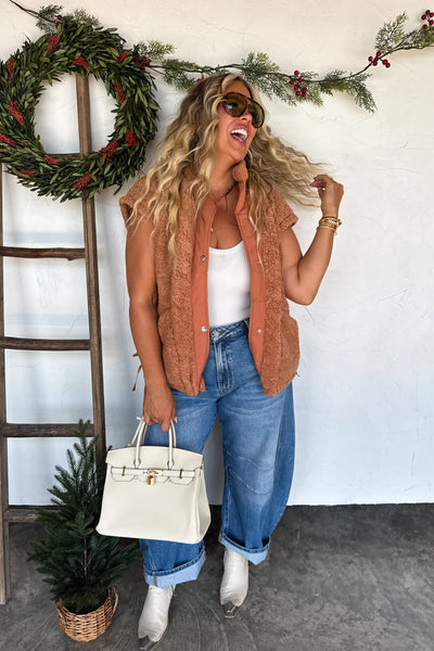 PREORDER: Linden Sherpa Vest Jacket-Womens-Ave Shops-Market Street Nest, Fashionable Clothing, Shoes and Home Décor Located in Mabank, TX