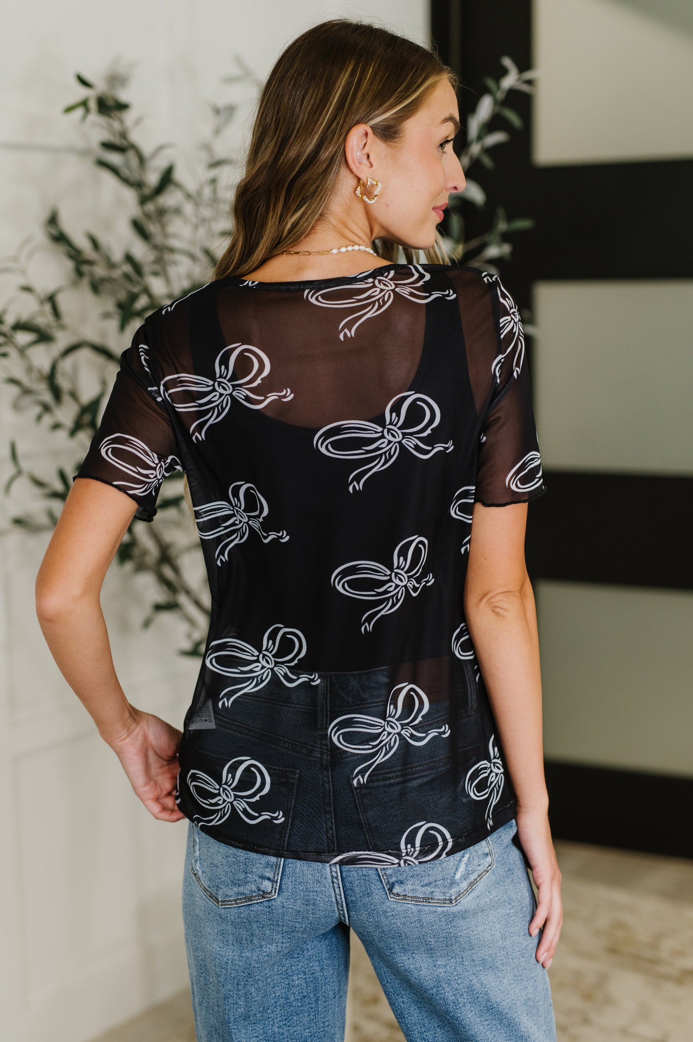 PREORDER: Sheer Bow Layering Top-Tops-Ave Shops-Market Street Nest, Fashionable Clothing, Shoes and Home Décor Located in Mabank, TX