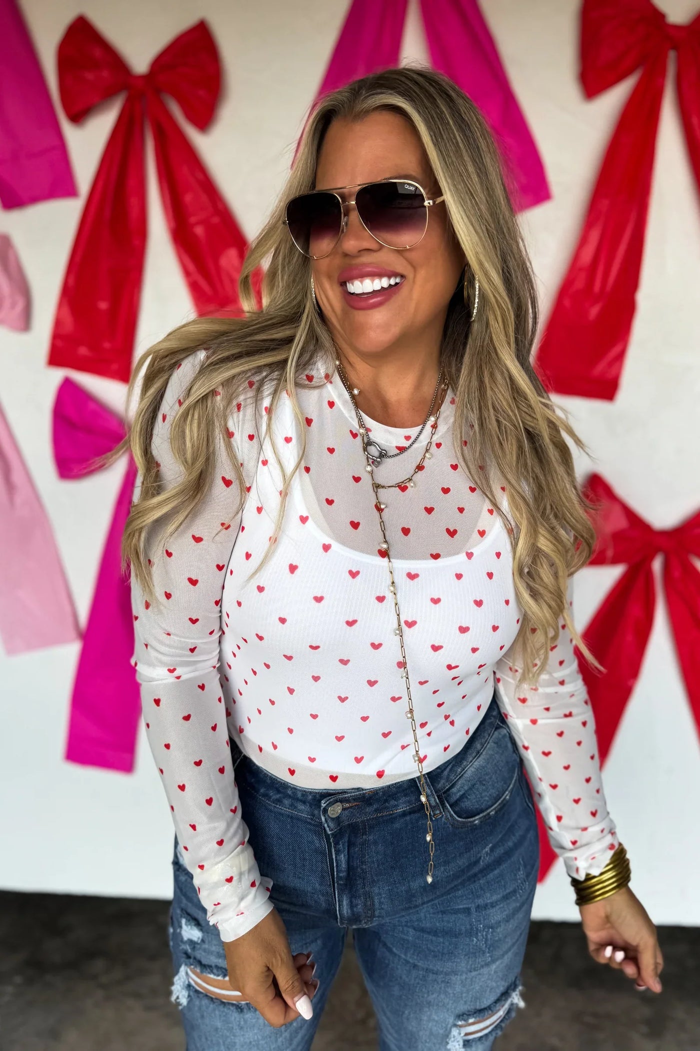 PREORDER: Valentines Dress It Up Mesh Tops-Womens-Ave Shops-Market Street Nest, Fashionable Clothing, Shoes and Home Décor Located in Mabank, TX