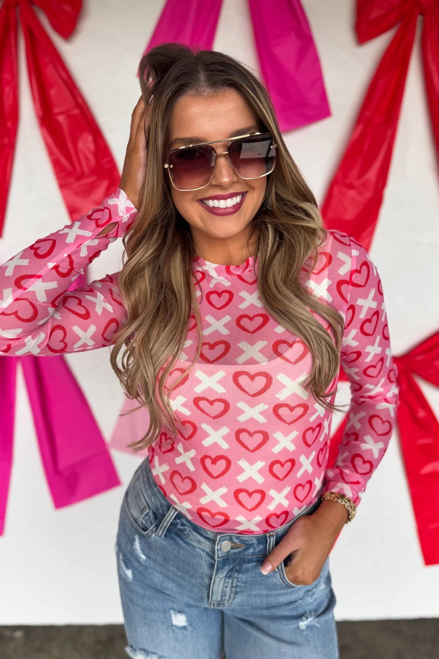 PREORDER: Valentines Dress It Up Mesh Tops-Womens-Ave Shops-Market Street Nest, Fashionable Clothing, Shoes and Home Décor Located in Mabank, TX
