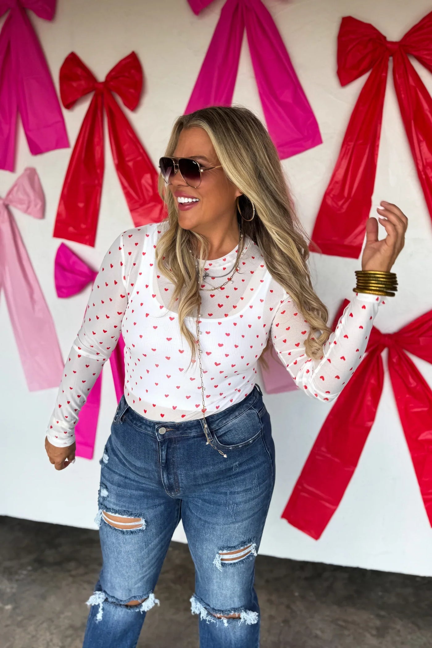 PREORDER: Valentines Dress It Up Mesh Tops-Womens-Ave Shops-Market Street Nest, Fashionable Clothing, Shoes and Home Décor Located in Mabank, TX