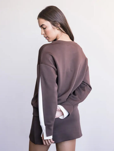 P. CILL Butter Modal Color Layered Long Sleeve Top - Cocoa-Tops-Before You Collection-Market Street Nest, Fashionable Clothing, Shoes and Home Décor Located in Mabank, TX