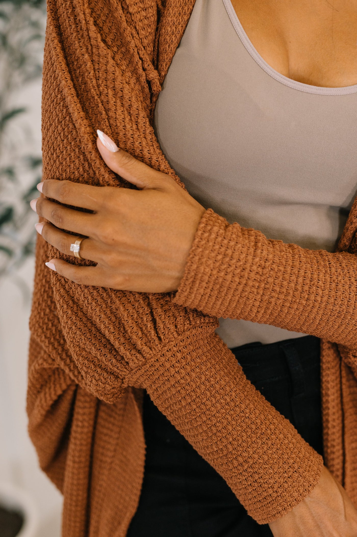 Pamper Travel Hooded Cardigan in Chestnut-Womens-Ave Shops-Market Street Nest, Fashionable Clothing, Shoes and Home Décor Located in Mabank, TX